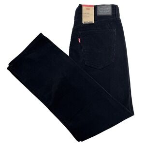 Levi's Low Pro Corduroy Irregular Straight‎ Leg Black Pants women SZ waist 31x30